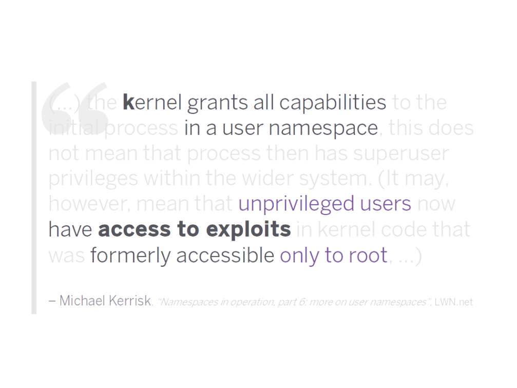Kernel capabilities in user namespaces